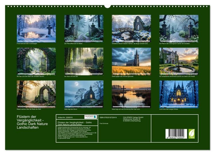 Produktbild: Fl&uuml;stern der Verg&auml;nglichkeit - Gothic Dark Nature Landschaften (hochwertiger Premium Wandkalender 2026 DIN A2 quer), Kunstdruck in Hochglanz