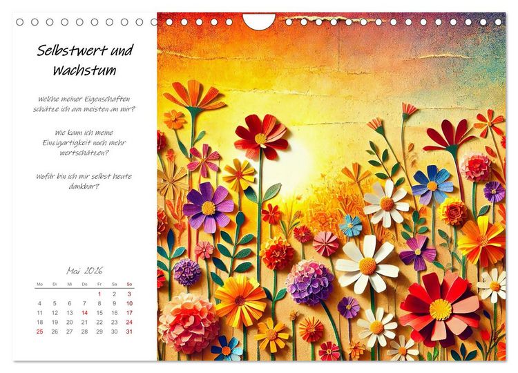 Produktbild: Dein Jahr der St&auml;rke - Reflexionskalender f&uuml;r mehr Selbstbewusstsein (Wandkalender 2026 DIN A4 quer), CALVENDO Monatskalender