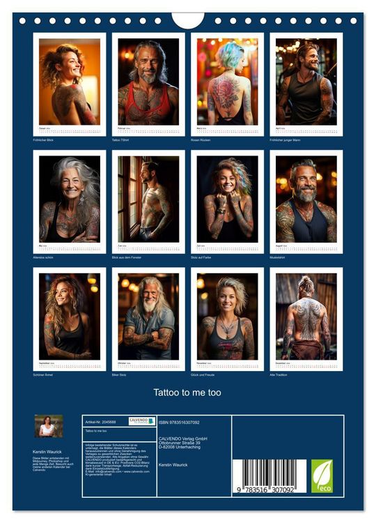 Produktbild: Tattoo to me too (Wandkalender 2026 DIN A4 hoch), CALVENDO Monatskalender