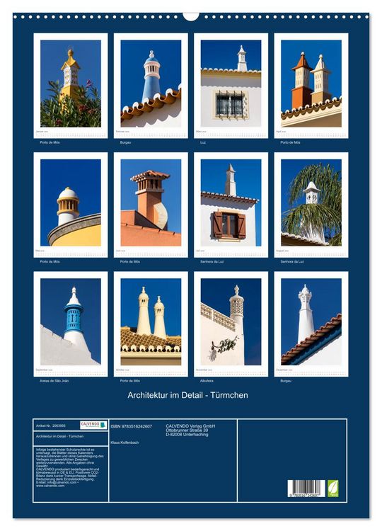 Produktbild: Architektur im Detail - T&uuml;rmchen (Wandkalender 2026 DIN A2 hoch), CALVENDO Monatskalender