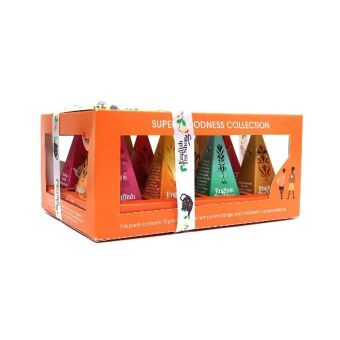 Produktbild: BIO Tee Geschenk mit Schleife "Super Goodness Tee Kollektion", 6 Sorten, 12 kompostierbare Pyramiden-Beutel