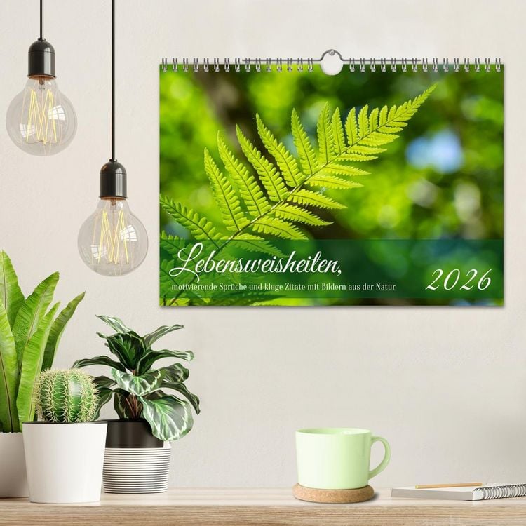 Produktbild: Lebensweisheiten, motivierende Spr&uuml;che und kluge Zitate mit Bildern der Natur (Wandkalender 2026 DIN A4 quer), CALVENDO Monatskalender
