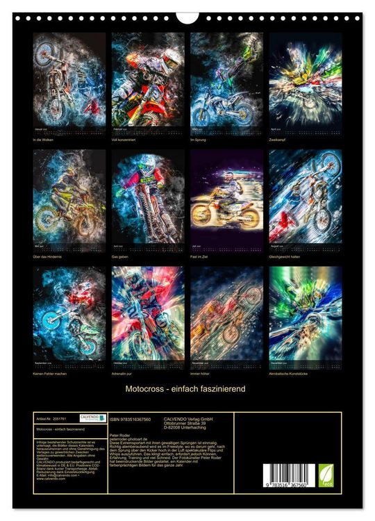 Produktbild: Motocross - einfach faszinierend (Wandkalender 2026 DIN A3 hoch), CALVENDO Monatskalender