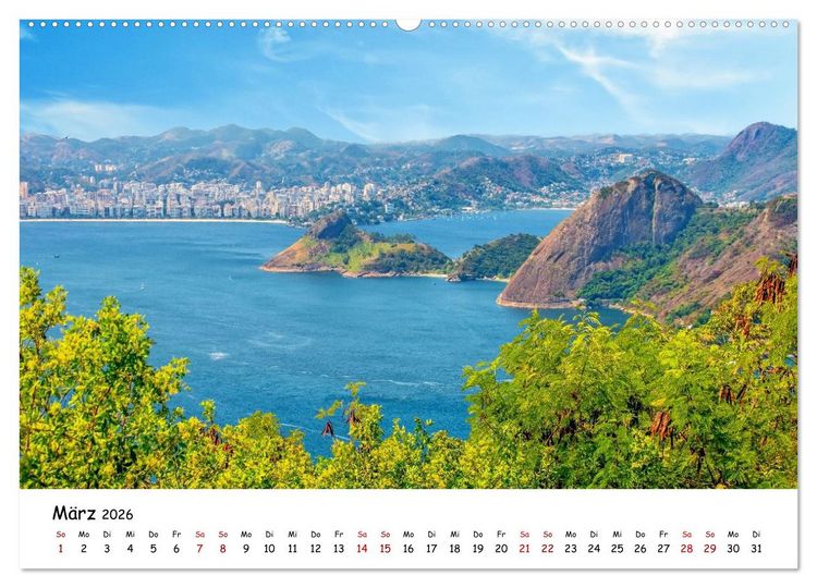 Produktbild: Rio de Janeiro - K&uuml;stenmetropole (Wandkalender 2026 DIN A2 quer), CALVENDO Monatskalender