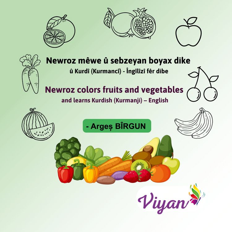 Produktbild: Newroz m&ecirc;we &ucirc; sebzeyan boyax dike &ucirc; Kurd&icirc; (Kurmanc&icirc;) - Nedirland&icirc; f&ecirc;r dibe