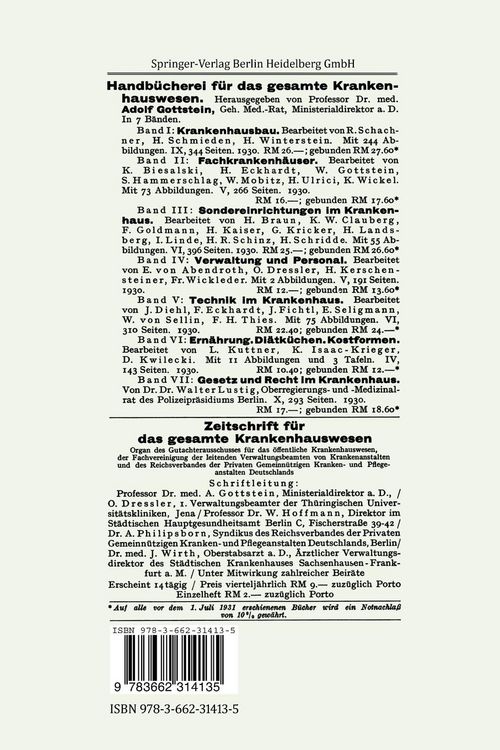Produktbild: Die Neuordnung der Krankenanstaltsstatistik f&uuml;r das Deutsche Reich
