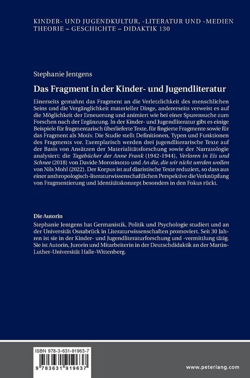 Produktbild: Das Fragment in der Kinder- und Jugendliteratur