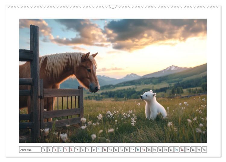 Produktbild: Kleiner Eisb&auml;r und die gro&szlig;e Welt (Wandkalender 2026 DIN A2 quer), CALVENDO Monatskalender