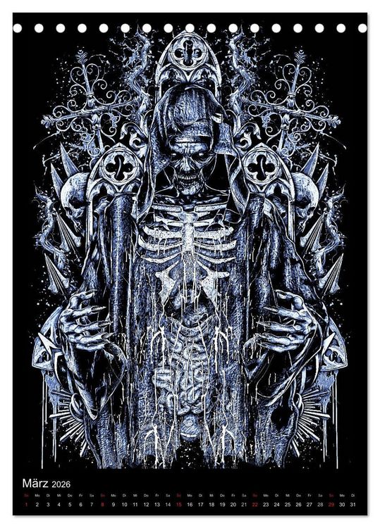 Produktbild: BLOODBOY/FEAR ILLUSTRATION (Tischkalender 2026 DIN A5 hoch), CALVENDO Monatskalender