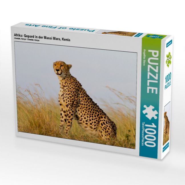 Produktbild: CALVENDO Puzzle Afrika: Gepard in der Masai Mara, Kenia | 1000 Teile Lege-Gr&ouml;&szlig;e 64x48cm Foto-Puzzle f&uuml;r gl&uuml;ckliche Stunden
