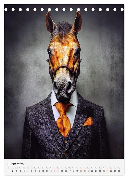 Produktbild: Stylish Horses (Desk Calendar 2026 DIN A5 portrait), CALVENDO 12 Month DeskCalendar