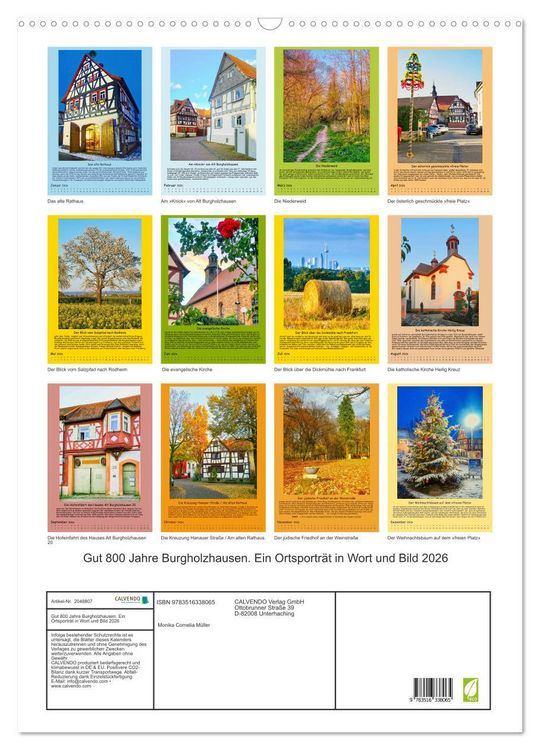 Produktbild: Gut 800 Jahre Burgholzhausen. Ein Ortsportr&auml;t in Wort und Bild 2026 (Wandkalender 2026 DIN A2 hoch), CALVENDO Monatskalender
