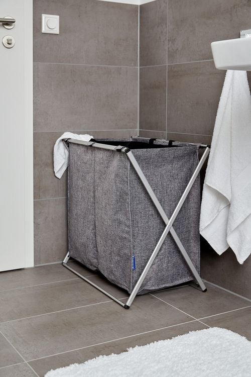 Produktbild: W&auml;schesammler Mod. Duo Grau meliert, Fassungsverm&ouml;gen: 120 Liter