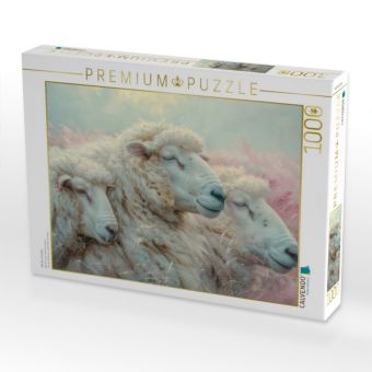 Produktbild: CALVENDO Puzzle Mit den Schafen | 1000 Teile Lege-Gr&ouml;&szlig;e 64x48cm Foto-Puzzle f&uuml;r gl&uuml;ckliche Stunden