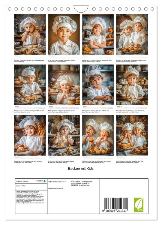 Produktbild: Backen mit Kids (Wandkalender 2026 DIN A4 hoch), CALVENDO Monatskalender