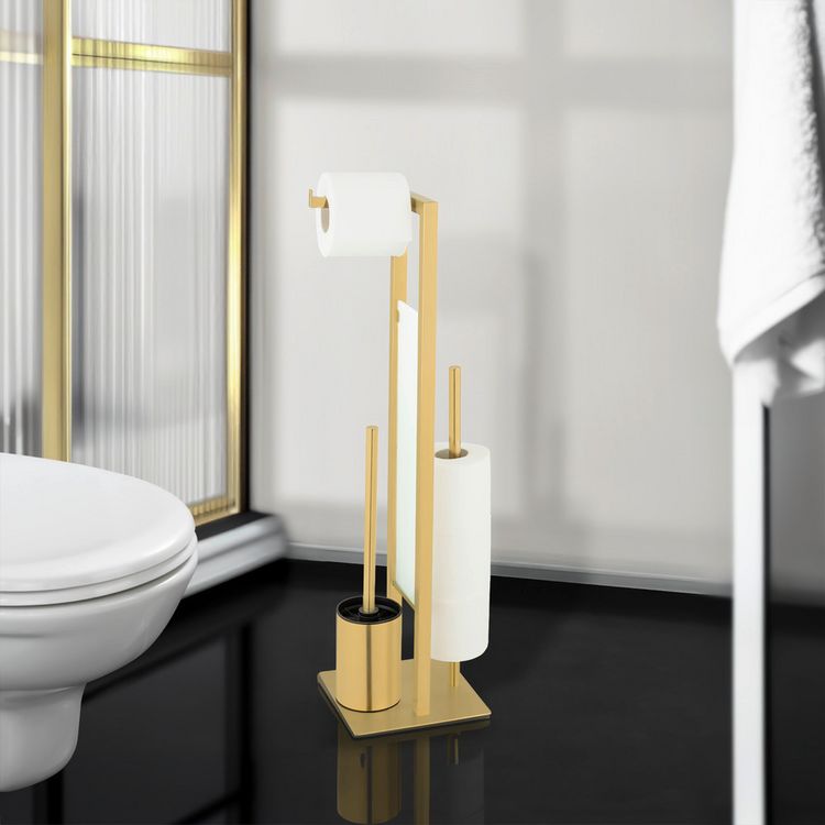 Produktbild: Stand WC-Garnitur Mod. Rivalta Gold, Edelstahl rostfrei