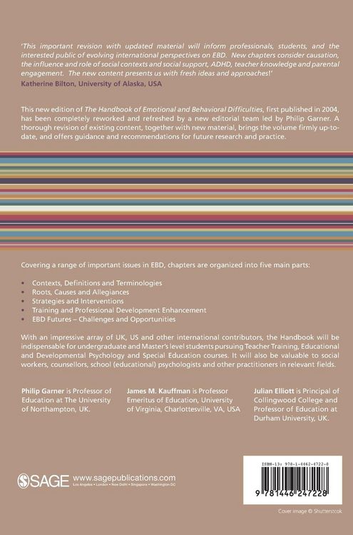 Produktbild: The SAGE Handbook of Emotional and Behavioral Difficulties (Second Edition)