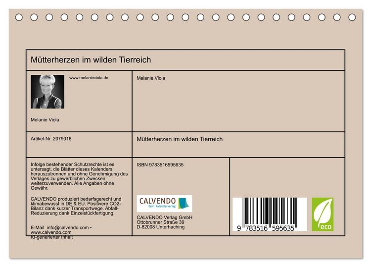 Produktbild: M&uuml;tterherzen im wilden Tierreich (Tischkalender 2026 DIN A5 quer), CALVENDO Monatskalender