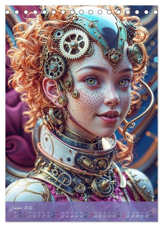 Produktbild: Fantasie-K&ouml;niginnen des Steampunk - Digitale Kunst (Tischkalender 2026 DIN A5 hoch), CALVENDO Monatskalender