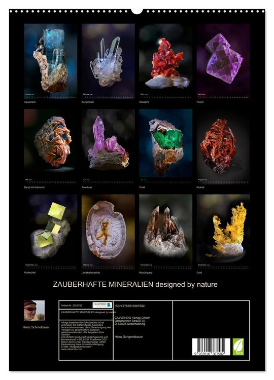 Produktbild: ZAUBERHAFTE MINERALIEN designed by nature (hochwertiger Premium Wandkalender 2026 DIN A2 hoch), Kunstdruck in Hochglanz