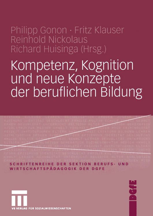 Produktbild: Kompetenz, Kognition und Neue Konzepte der beruflichen Bildung