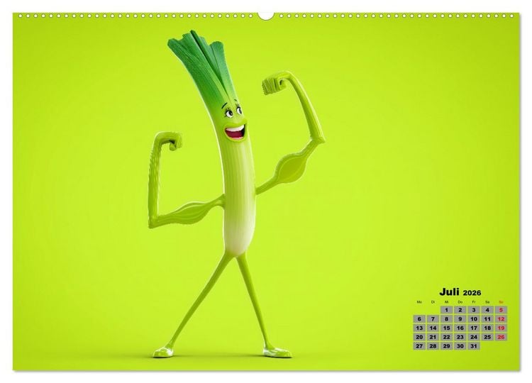 Produktbild: Vegane Power - Kalender f&uuml;r Veganer, Vegetarier und alle Pflanzenfans (hochwertiger Premium Wandkalender 2026 DIN A2 quer), Kunstdruck in Hochglanz