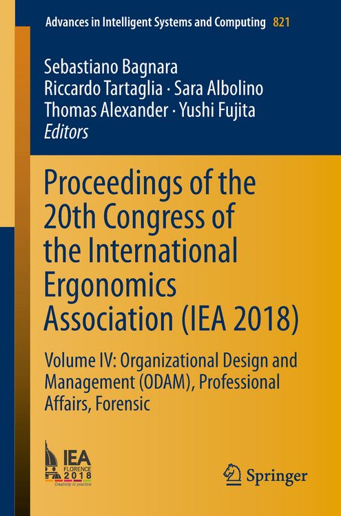 Produktbild: Proceedings of the 20th Congress of the International Ergonomics Association (IEA 2018)