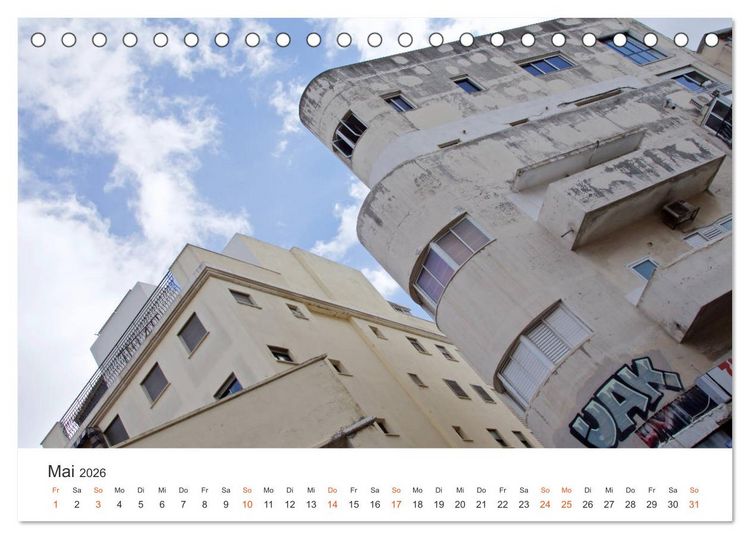 Produktbild: TEL AVIV Fassaden (Tischkalender 2026 DIN A5 quer), CALVENDO Monatskalender