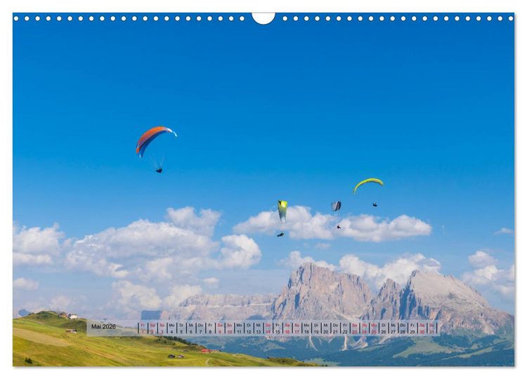 Produktbild: Paragliding - lautloses Schweben (Wandkalender 2026 DIN A3 quer), CALVENDO Monatskalender