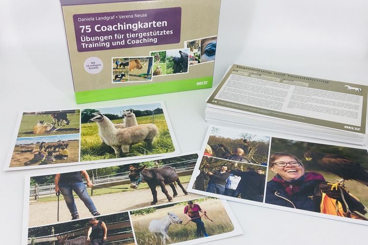 Produktbild: 75 Coachingkarten &Uuml;bungen f&uuml;r tiergest&uuml;tztes Training und Coaching