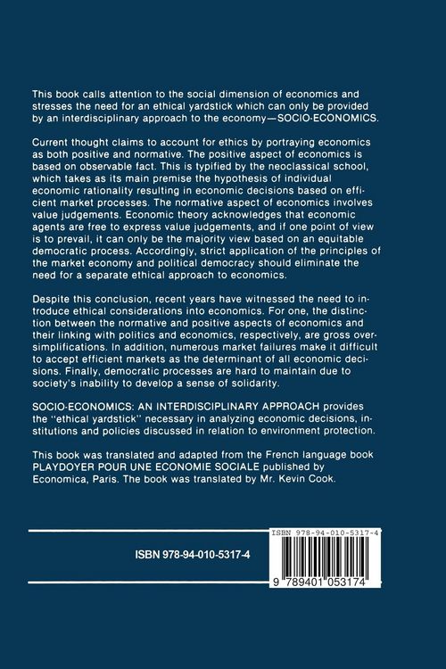 Produktbild: Socio-Economics: An Interdisciplinary Approach