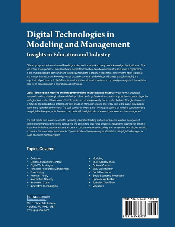 Produktbild: Digital Technologies in Modeling and Management