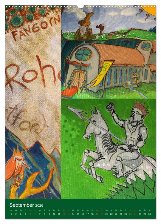 Produktbild: Thilia. Reise durch Mittelerde. Acrylmalerei von Michael Weiler. (Wandkalender 2026 DIN A2 hoch), CALVENDO Monatskalender