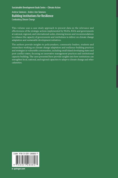 Produktbild: Building Institutions for Resilience
