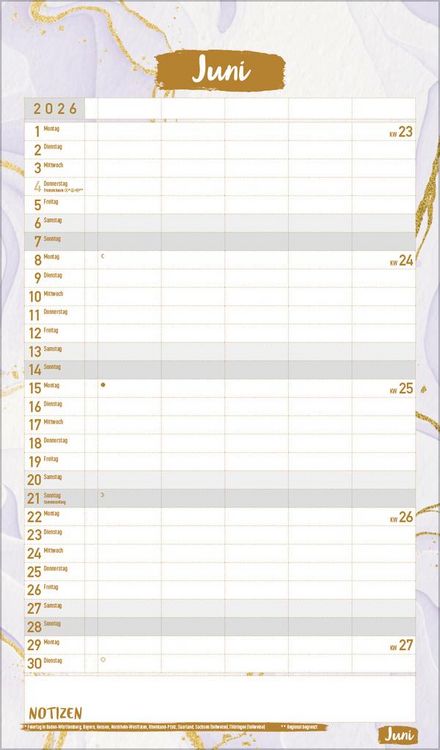 Produktbild: Familienplaner Metallic Glam 2026