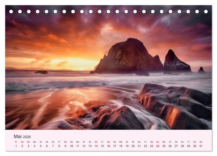 Produktbild: Sturmgetrieben - Der wilde K&uuml;stenkalender (Tischkalender 2026 DIN A5 quer), CALVENDO Monatskalender