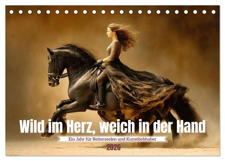 Produktbild: Wild im Herz, weich in der Hand (Tischkalender 2026 DIN A5 quer), CALVENDO Monatskalender