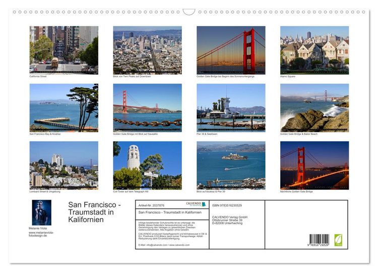 Produktbild: San Francisco - Traumstadt in Kalifornien (Wandkalender 2026 DIN A2 quer), CALVENDO Monatskalender