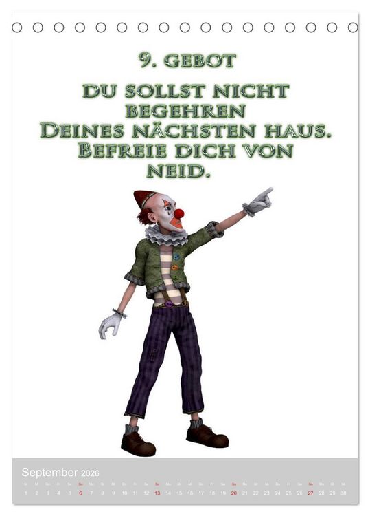 Produktbild: GOTTES 10 GEBOTE (Tischkalender 2026 DIN A5 hoch), CALVENDO Monatskalender