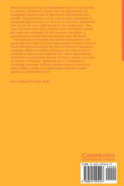 Produktbild: Approximation Theory and Methods