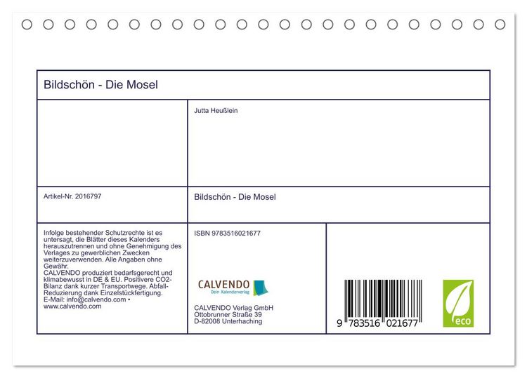 Produktbild: Bildsch&ouml;n - Die Mosel (Tischkalender 2026 DIN A5 quer), CALVENDO Monatskalender