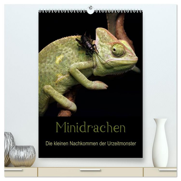 Produktbild: Minidrachen - Die kleinen Nachkommen der Urzeitmonster (hochwertiger Premium Wandkalender 2026 DIN A2 hoch), Kunstdruck in Hochglanz
