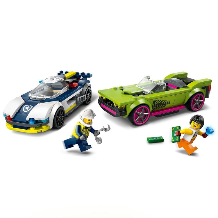 Produktbild: LEGO City 60415 Verfolgungsjagd mit Polizeiauto und Muscle Car, Auto-Spielzeug