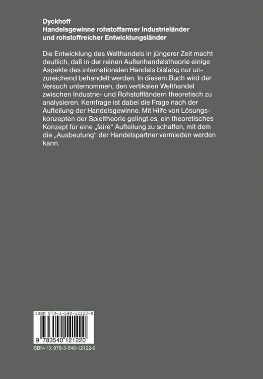 Produktbild: Handelsgewinne rohstoffarmer Industriel&auml;nder und rohstoffreicher Entwicklungsl&auml;nder