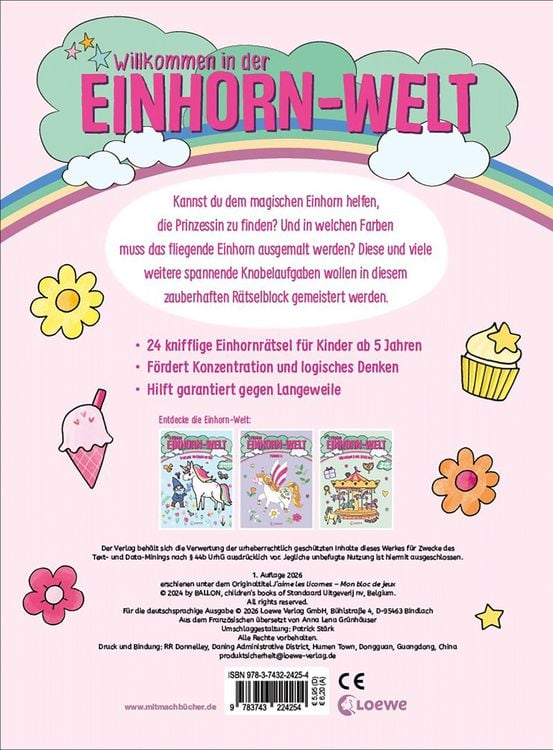 Produktbild: Meine Einhorn-Welt - R&auml;tselblock