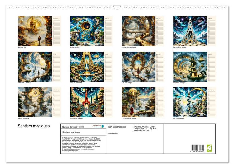 Produktbild: Sentiers magiques (Calendrier mural 2026 DIN A2 vertical), CALVENDO calendrier mensuel