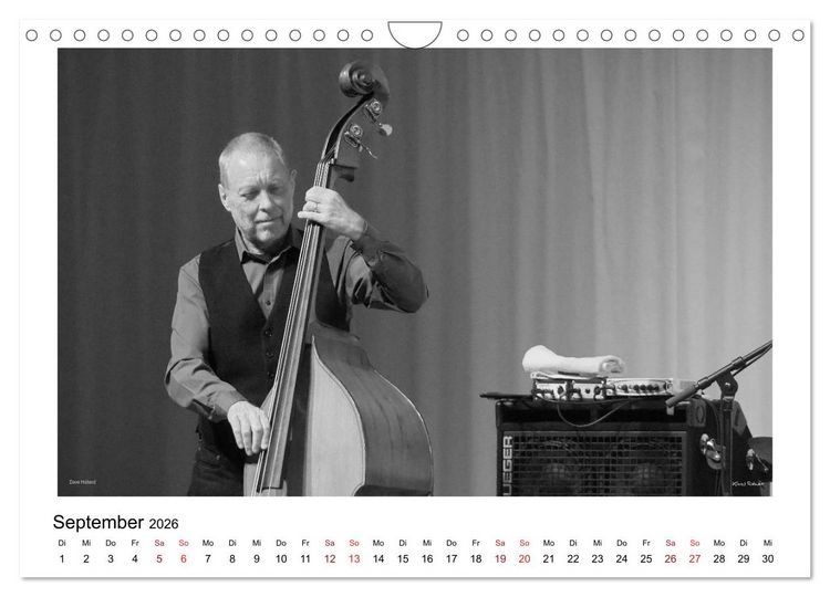 Produktbild: Internationale Meister des Jazz in Schwarzwei&szlig; (Wandkalender 2026 DIN A4 quer), CALVENDO Monatskalender