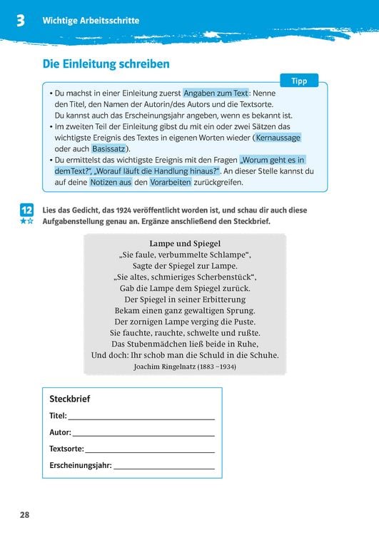 Produktbild: Klett 10-Minuten-Training Deutsch Aufsatz Inhaltsangabe 6. - 8. Klasse