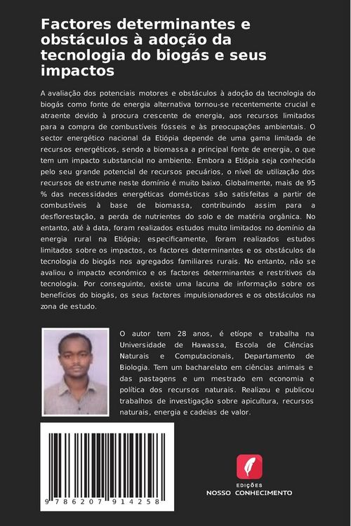 Produktbild: Factores determinantes e obst&aacute;culos &agrave; ado&ccedil;&atilde;o da tecnologia do biog&aacute;s e seus impactos