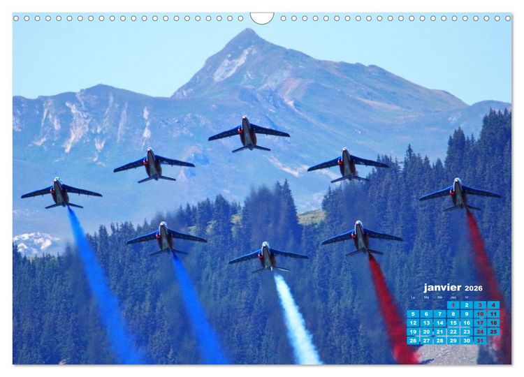 Produktbild: Les ailes fran&ccedil;aises au-dessus des cimes (Calendrier mural 2026 DIN A3 vertical), CALVENDO calendrier mensuel